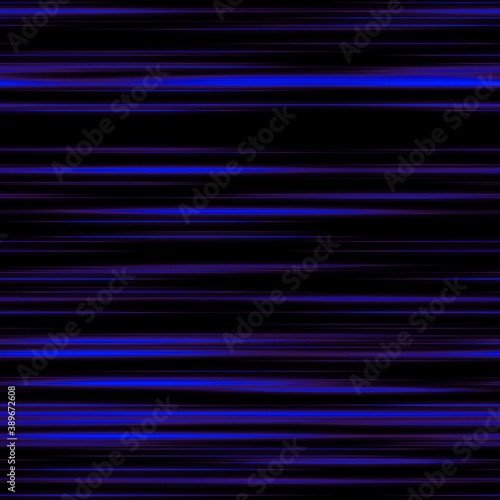 Seamless light trail pattern on black background. High quality illustration. Futuristic speed of light surreal glowing streaks. Blurred abstract highway traffic for background or wallpaper.