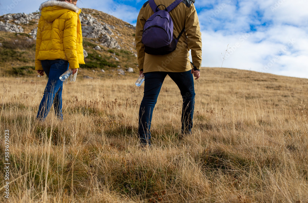 Two best friends walking in the mountain fields. Two best friends walking in the mountain fields.