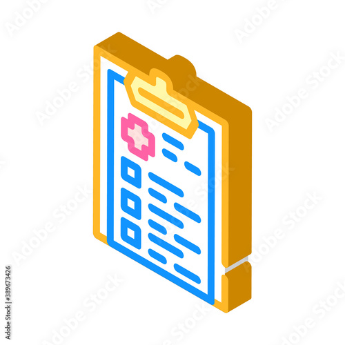 medical checklist isometric icon vector illustration sign