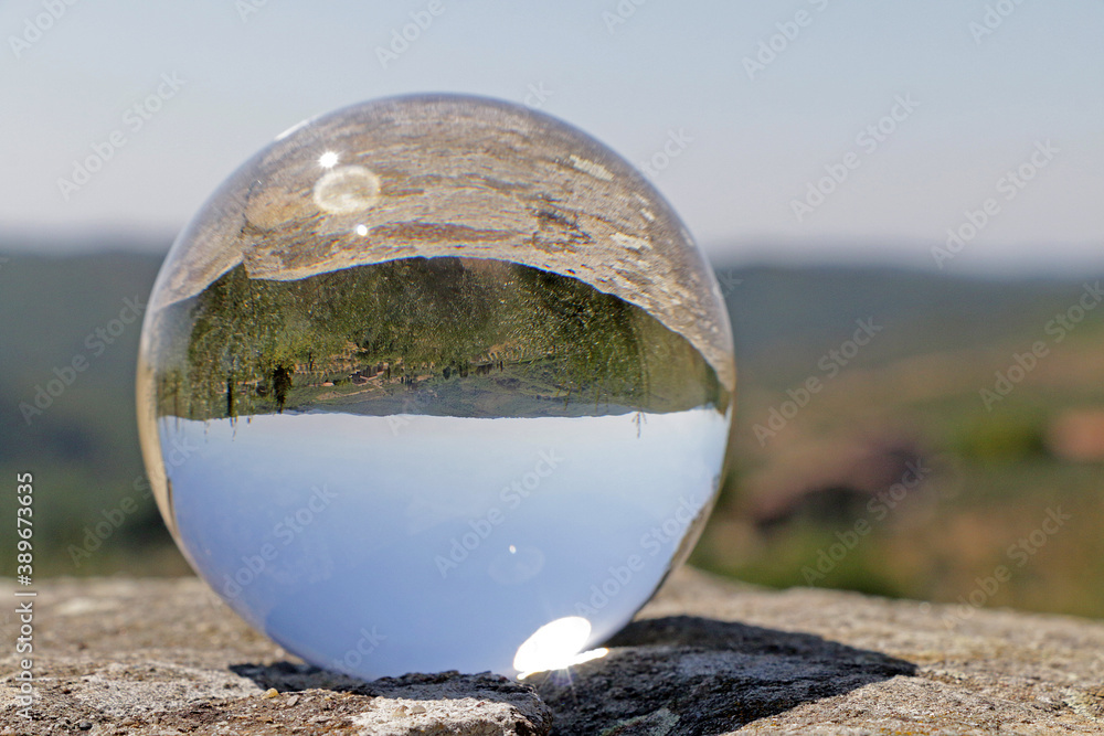 the Tuscan countryside reflected in a crystal ball the Tuscan countryside reflected in a crystal ball