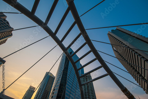 Chong Nonsi pedestrian bridge in Bangkok's Sathorn area photo