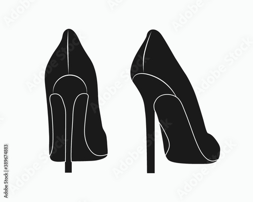 Angled High heels vector, High heels symbol vector, High Heels icon