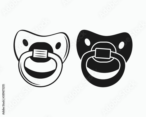 Baby Pacifier icon symbol,  Baby care equipment, children's pacifiers vector