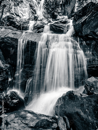 Black and White View of Bamni Waterfalls at Purulia  West Bengal. Slow Shutter speed is used.