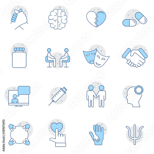 Psychology icons set in thin line style. Vector graphic illustration. Web design, mobile app.