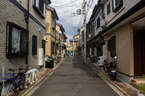 narrow street in the old town, Kyoto, Japan