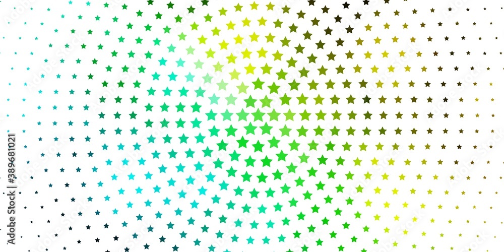 Light Blue, Green vector background with small and big stars. Light Blue, Green vector background with small and big stars.