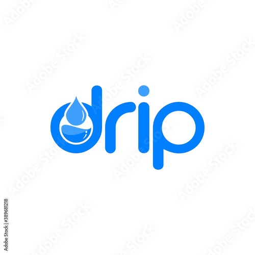 simple typhography drip water vector logo