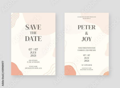Invitation card template. Set of wedding invitation card template design. Vector decorative design background.