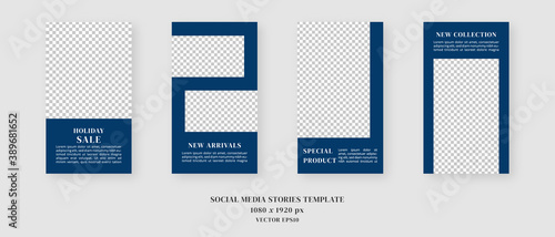 Social media template. Trendy editable social media stories template. Mockup isolated. Template design. Vector illustration.