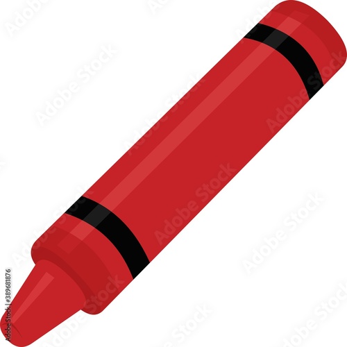 Vector illustration of red crayon emoticon