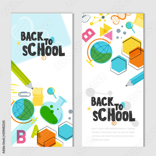 Back to school vector design concept made from pencils. modern design template with school accessories EPS10.
