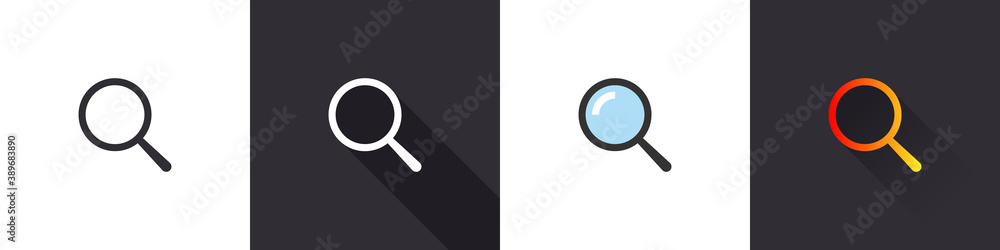 Search icons. Magnifying glass icon vector. Search sign. Vector illustration Search icons. Magnifying glass icon vector. Search sign. Vector illustration