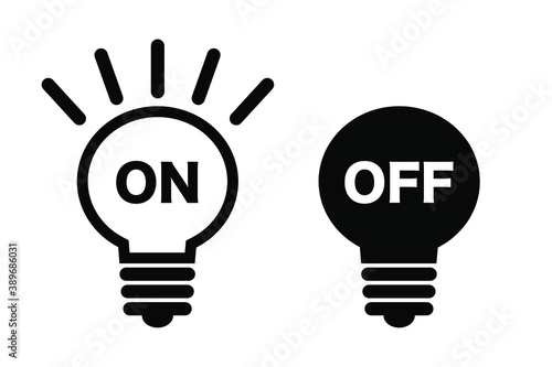 電球のオンオフのベクターイラスト