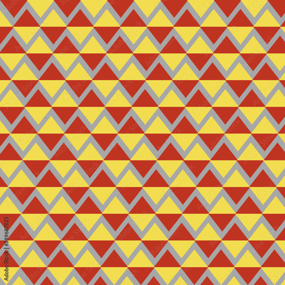 Background made of red and yellow triangles on a grey background creating a small optical illusion, great background for multiple use Background made of red and yellow triangles on a grey background creating a small optical illusion, great background for multiple use