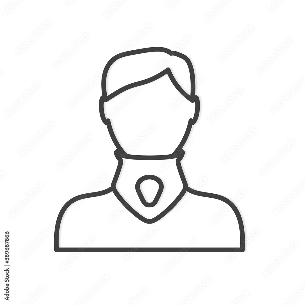 orthopedic neck bandage, collar icon - vector illustration orthopedic neck bandage, collar icon - vector illustration
