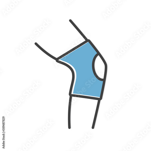 orthopedic knee pad, bandage, brace icon - vector illustration