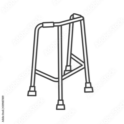 rehabilitation frame indoor, walker rollator icon icon- vector illustration