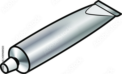 A plain toothpaste / cosmetic / medicinal cream foil tube. Ready for your design.