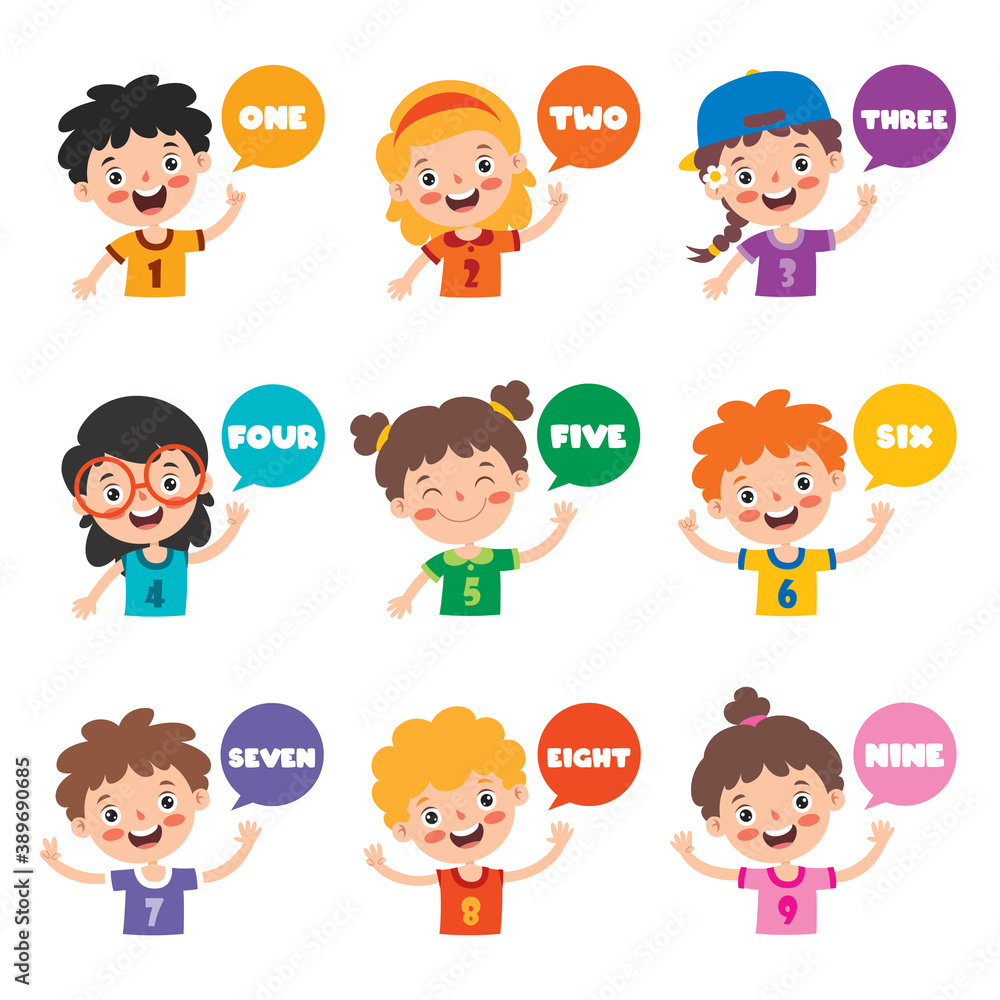Concept Of Multi Colored Numbers Concept Of Multi Colored Numbers