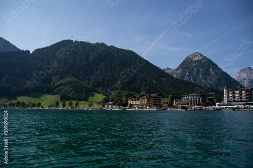 View from the Achensee to the small town of Pertisau