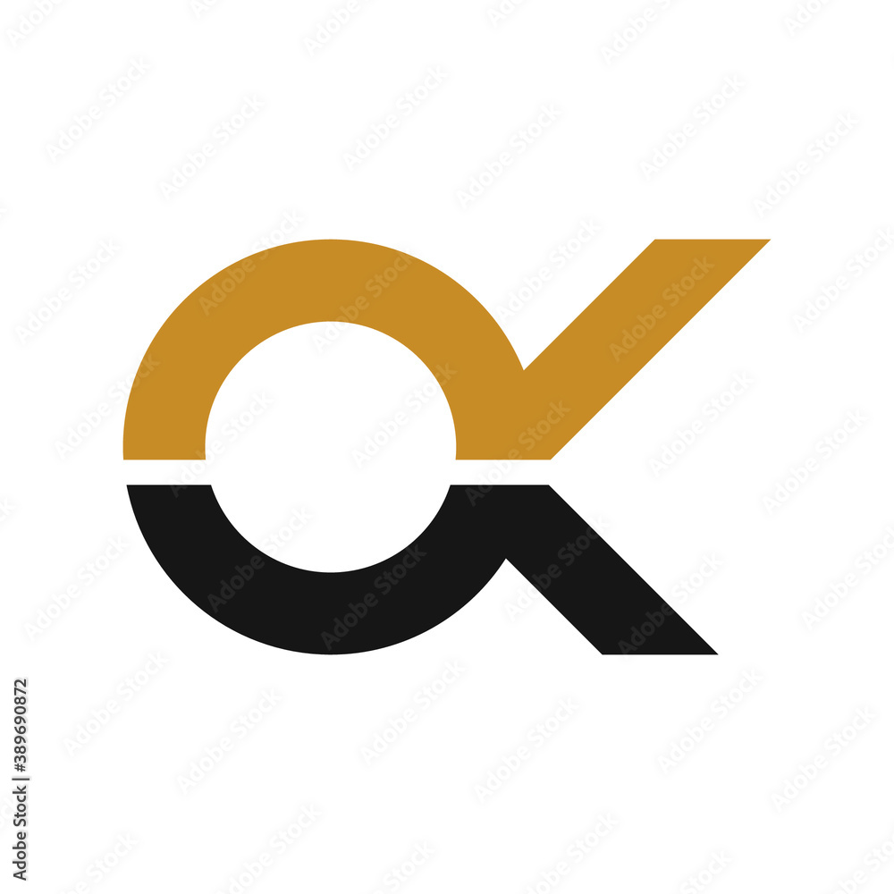Initial letter ko logo or ok logo vector design templates Stock Vector ...