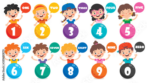 Concept Of Multi Colored Numbers