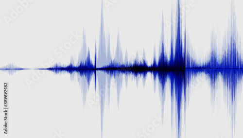 Waving Blue Digital Sound Wave on white Background,technology and earthquake wave diagram and Moving heart concept,design for music studio and science,Vector Illustration.