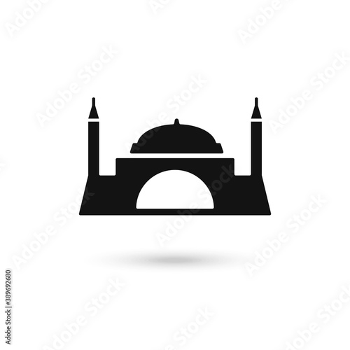 Taj mahal black vector icon. Flat vector taj mahal icon symbol sign from modern india collection for mobile concept and web apps design.