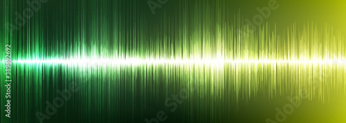 Panorama Digital Sound Wave on light green Background,Technology Wave concept,design for music studio and science,Vector Illustration.