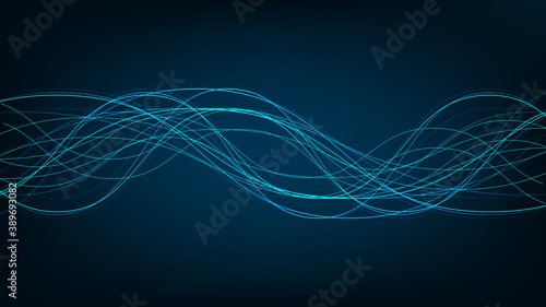 Light Digital Sound wave on technology background,Flowing concept,design for music studio and science,Vector Illustration.