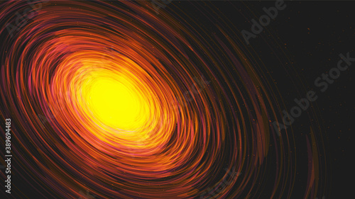 Explotion interstellar on Galaxy Background.planet and physics concept design,vector illustration.