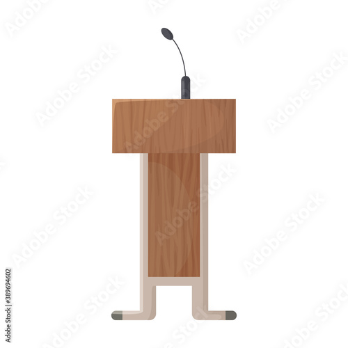 Tribunal podium cartoon vector icon.Cartoon vector illustration podium conference. Isolated illustration of tribunal podium icon on white background.