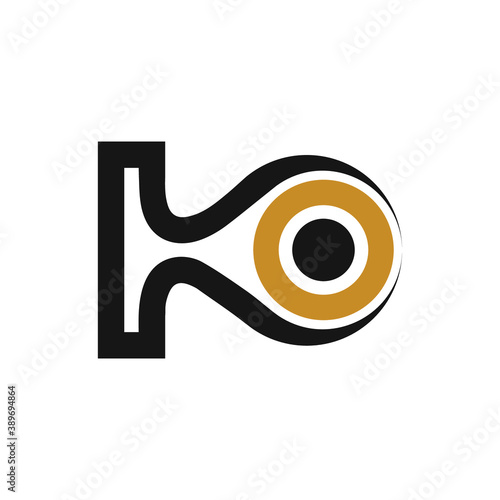 Initial letter ko logo or ok logo vector design template