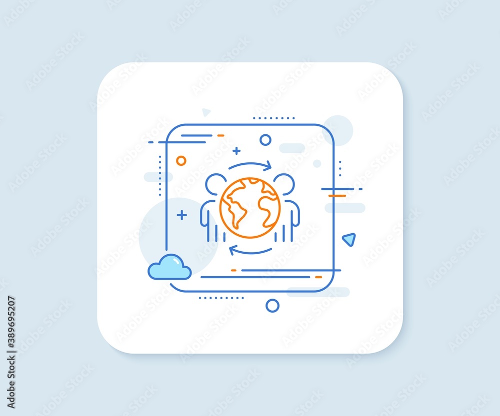 Global business line icon. Abstract square vector button. International outsourcing sign. Internet marketing symbol. Global business line icon. Quality concept badge. Vector Global business line icon. Abstract square vector button. International outsourcing sign. Internet marketing symbol. Global business line icon. Quality concept badge. Vector