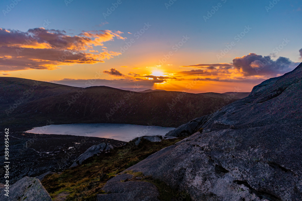 Doan mountain sunset in the Mourne mountains, County Down, Northern Ireland