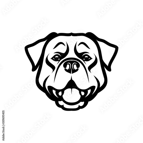 Rottweiler dog - isolated outlined vector illustration 