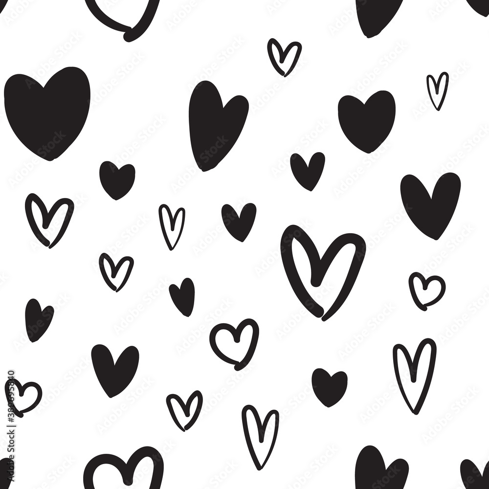 Heart doodles texture. Hand drawn valentine's day pattern. Hearts background. Heart doodles texture. Hand drawn valentine's day pattern. Hearts background.
