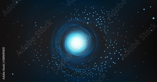 Black Hole with Spiral Galaxy on Cosmic Background.planet and physics concept design,vector illustration.