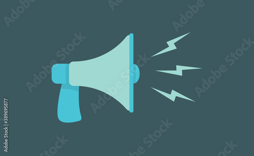 Megaphone, Loudspeaker cartoon vector illustration. Alert and announcement symbol.