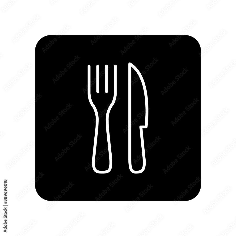 Fork & Knife Restaurant Icon. Linear vector. Fork & Knife Restaurant Icon. Linear vector.