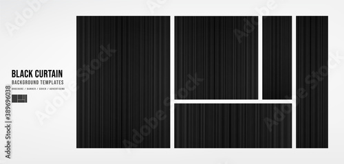 Set of Black Curtain Template Background,banner,Cover and advertising concept,design for Digital marketing Website,Vector