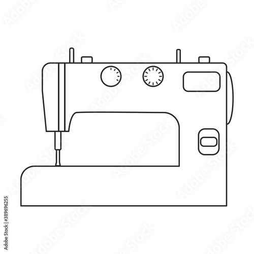 Sewing machine vector icon.Outline vector icon isolated on white background sewing machine.