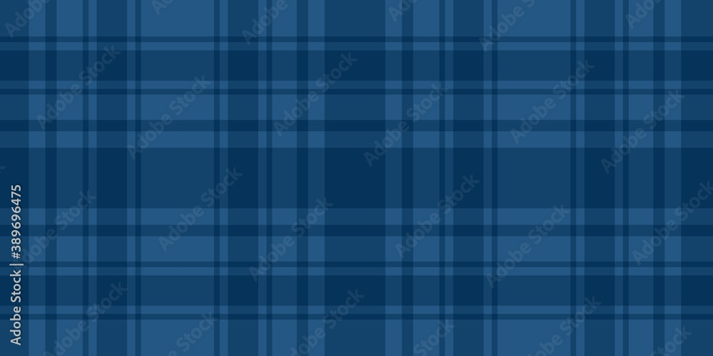 Blue Cage lumberjack seamless pattern. Wide stripes horizontal background. Vector stock checkered abstract backdrop. Trend Merry Christmas and New Year design texture
