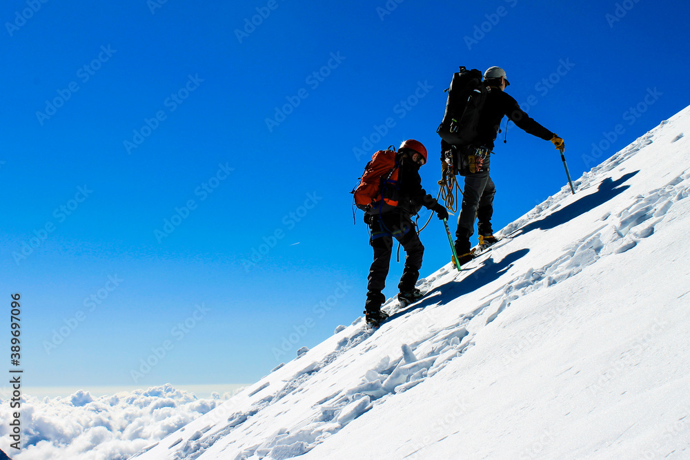 father and son mountaineering
