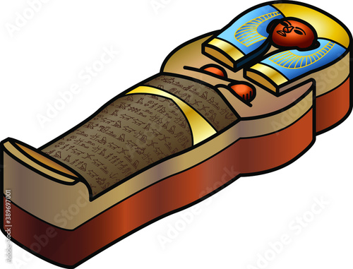 An egyptian sarcophagus.