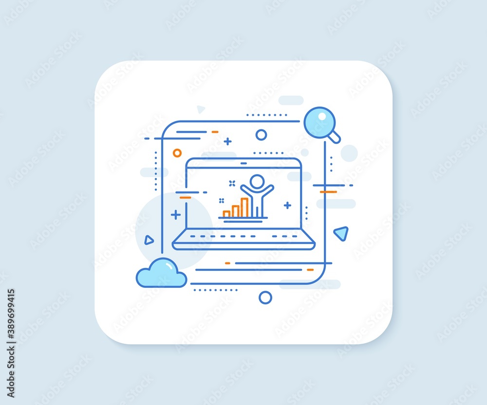 Winner line icon. Abstract vector button. Best results sign. First place symbol. Winner line icon. Laptop concept badge. Vector Winner line icon. Abstract vector button. Best results sign. First place symbol. Winner line icon. Laptop concept badge. Vector