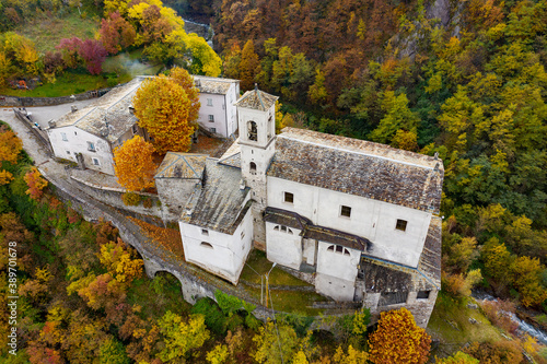 Valtellina, Italy, church of San Vittore in the village of Caiolo