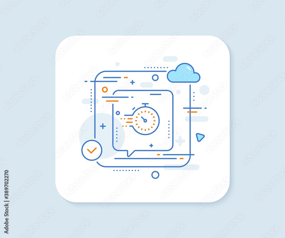 Timer line icon. Abstract vector button. Time management sign. Stopwatch symbol. Timer line icon. Speech bubble concept. Vector Timer line icon. Abstract vector button. Time management sign. Stopwatch symbol. Timer line icon. Speech bubble concept. Vector