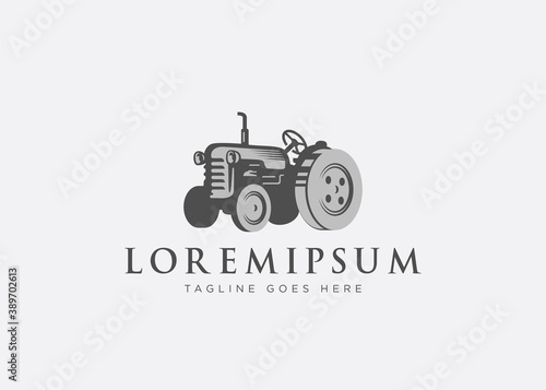 Tractor. Vector Logo Template.